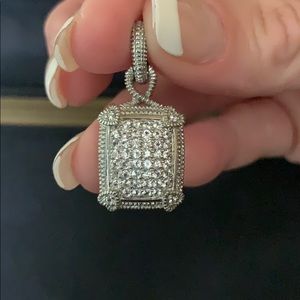 NEW Judith Ripka Pave White Sapphire 925 Pendant